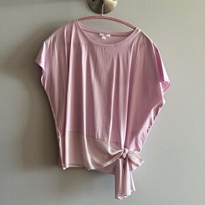 COS Lavender Short Sleeve Side-Tie Tee